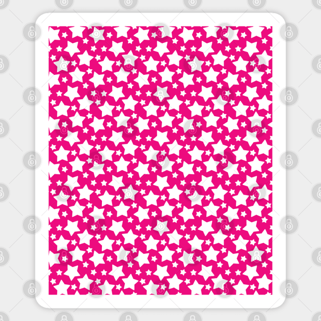 Pink and White Stars Seamless Pattern 013#001 Sticker by jeeneecraftz